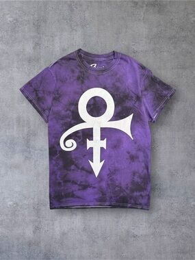 Prince Purple Tie-Dye Crewneck T-Shirt with White Love Symbol